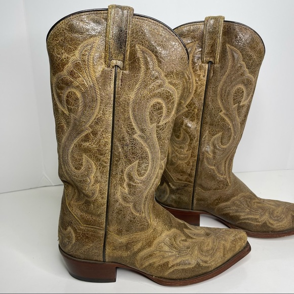 DAN POST Cowboy Boots Size 9 Tan Style 2231 - Picture 6 of 16